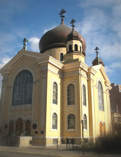 Russian Orthodox Cathedral of the Transfiguration of Our Lord. Landmark of New York City. National Historic Place.